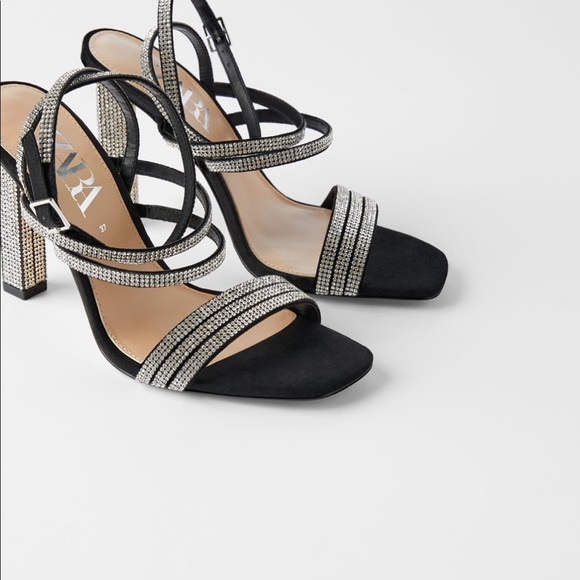ZARA Jewel Beaded Heeled Sandals - Picture 3 of 7